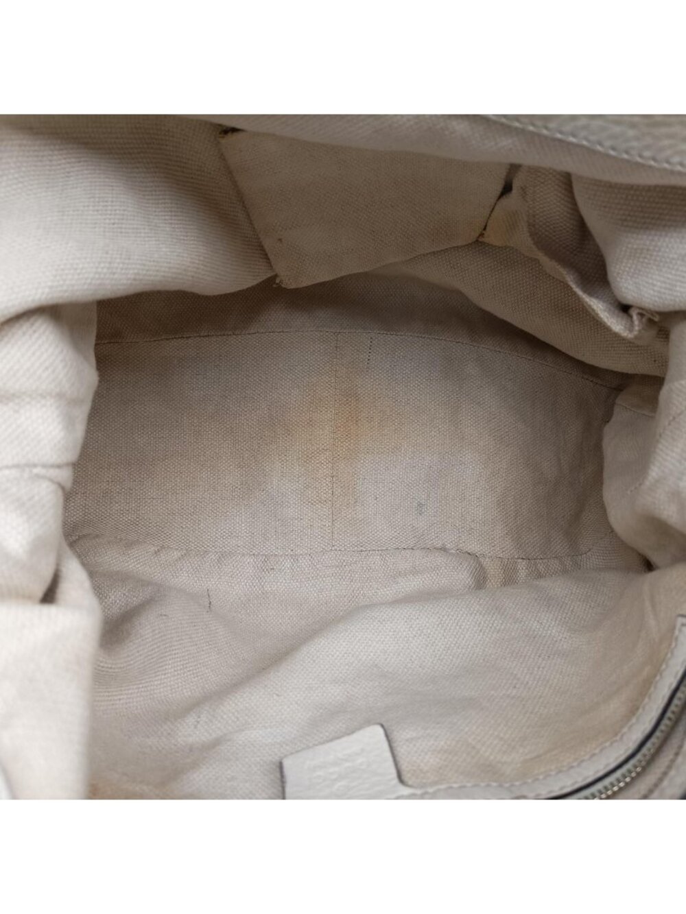 Gucci Bamboo Beige White Canvas Leather - Picture 9 of 16
